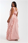 Макси-платье для подружки невесты из шифона с V-образным вырезом и оборками артикул 153113852
