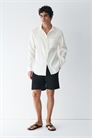 Рубашка из смешанного льна, прямой крой артикул 1332245003