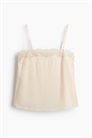 Топ с бретелями и кружевной отделкой артикул 1328274001
