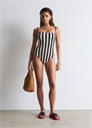 Полосатый купальник с квадратным вырезом артикул 1309472001