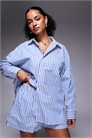 Рубашка из полосатой поплиновой ткани артикул 142398966