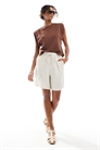 Шорты с подтягивающим эффектом из льна co-ord артикул 140438870