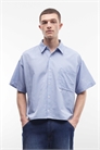 Рубашка прямого кроя с короткими рукавами артикул 156172525