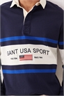 Спортивная рубашка-поло из плотной ткани в стиле регби с цветовыми вставками, США артикул 156106154