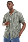 Рубашка с коротким рукавом и текстурными полосками артикул 143707654