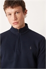 Свитшот с логотипом, из легкого двойного трикотажа, с технической конструкцией и полузастежкой-молнией артикул 152230967