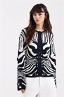 Вязаный кардиган с жаккардовым узором «зебра» артикул 156235462