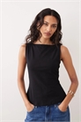 Майка с V-образным вырезом и завязками на спине артикул 156379332