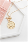 Колье с T-образной застежкой и подвеской в виде солнца артикул 155408028