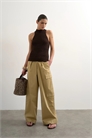 Чистые брюки-карго с широкими брючинами и завязками на талии артикул 150555160