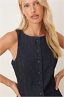 Платье-жилет из денима на пуговицах артикул 148711642