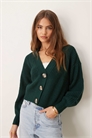 Кардиган с V-образным вырезом и пуговицами артикул 139712167
