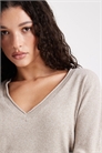 Трикотажный топ с V-образным вырезом артикул 150938334