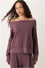 Толстовка с вырезом «бардо» и вставками из ткани «вафля» co-ord артикул 148305676