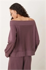 Толстовка с вырезом «бардо» и вставками из ткани «вафля» co-ord артикул 148305676