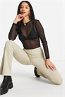 ASOS DESIGN Боди с длинными рукавами из сетчатого материала, размер Petite артикул 127539217