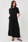Платье средней длины из джерси с круглым вырезом и накладными карманами артикул 156135491