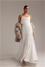 Свадебное платье-макси с атласным топом с капюшоном и годетами артикул 139377992