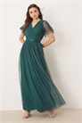 Макси-платье для подружки невесты с имитацией запаха и короткими рукавами артикул 139971339