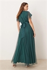 Макси-платье для подружки невесты с имитацией запаха и короткими рукавами артикул 139971339