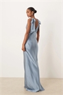 Макси-платье для подружки невесты от Piper с атласным бантом, открытыми плечами и V-образным вырезом артикул 151521209