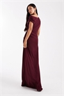 Макси-платье для подружек невесты с асимметричным вырезом на плече и рюшами артикул 151900941