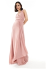 Макси-платье для подружки невесты из шифона с перекрещивающимся вырезом спереди и юбкой с перекрещивающимся кроем артикул 141188397
