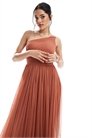 Макси-платье с одним плечом для подружки невесты артикул 143754085