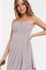 Эксклюзивное платье-миди с завязками на талии и плиссированными вставками для подружки невесты артикул 1616461