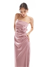 Макси-платье-бандо из атласа для подружек невесты с завязками на спине артикул 147195935