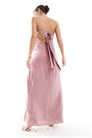 Макси-платье-бандо из атласа для подружек невесты с завязками на спине артикул 147195935