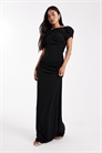 Макси-платье для подружек невесты с асимметричным вырезом на плече и рюшами артикул 151900945