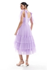 Платье средней длины с бантиком на плече для подружки невесты артикул 143754087
