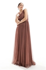 Макси-платье из тюля на одно плечо для подружки невесты артикул 142205364