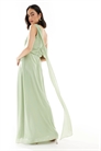 Макси-платье для подружки невесты с одним плечом и драпировкой, с юбкой-парео артикул 141188409