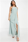 Макси-платье для подружки невесты с завязками на шее и вырезом на спине артикул 123348167