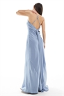 Макси-платье для подружки невесты из атласа с бретелями и завязками из шифона на спине артикул 142046487