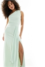 Макси-платье из шифона для подружки невесты с одним плечом и драпировкой артикул 133691504