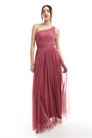 Макси-платье из тюля на одно плечо для подружки невесты артикул 142205369