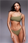 Топ-бикини Tina Twisted из гофрированной ткани с одним плечом артикул 150781803