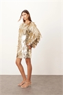 Мини-платье с длинными рукавами, украшенное пайетками в виде осколков артикул 140142408