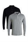 Набор из 2 хлопковых поло с длинным рукавом артикул 155974413