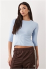 Топ с трикотажными рукавами 3/4 артикул 155844632