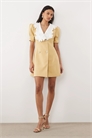 Мини-платье с контрастным воротником и пуговицами артикул 155587866