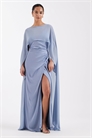 Макси-платье с высоким разрезом и атласным накидкой для подружек невесты артикул 154078807
