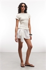 Мини-юбка с гофрированными боковыми вставками артикул 155704327