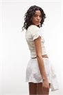 Мини-юбка с гофрированными боковыми вставками артикул 155704327