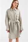 Мини-платье-рубашка с воротником и завязками спереди артикул 155250734