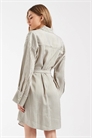 Мини-платье-рубашка с воротником и завязками спереди артикул 155250734