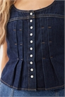 Топ-корсет из денима с плиссировкой артикул 155110308